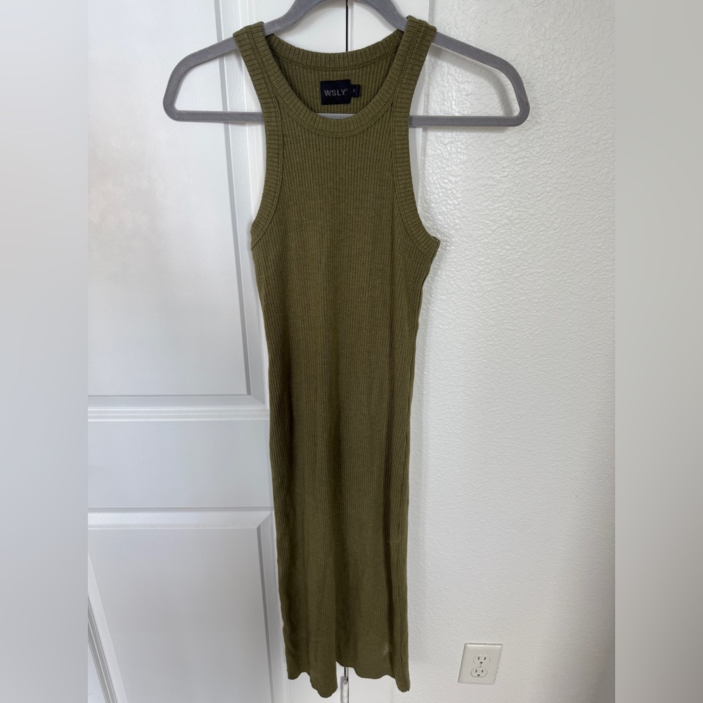 WSLY Moss Heather Ribbed Top